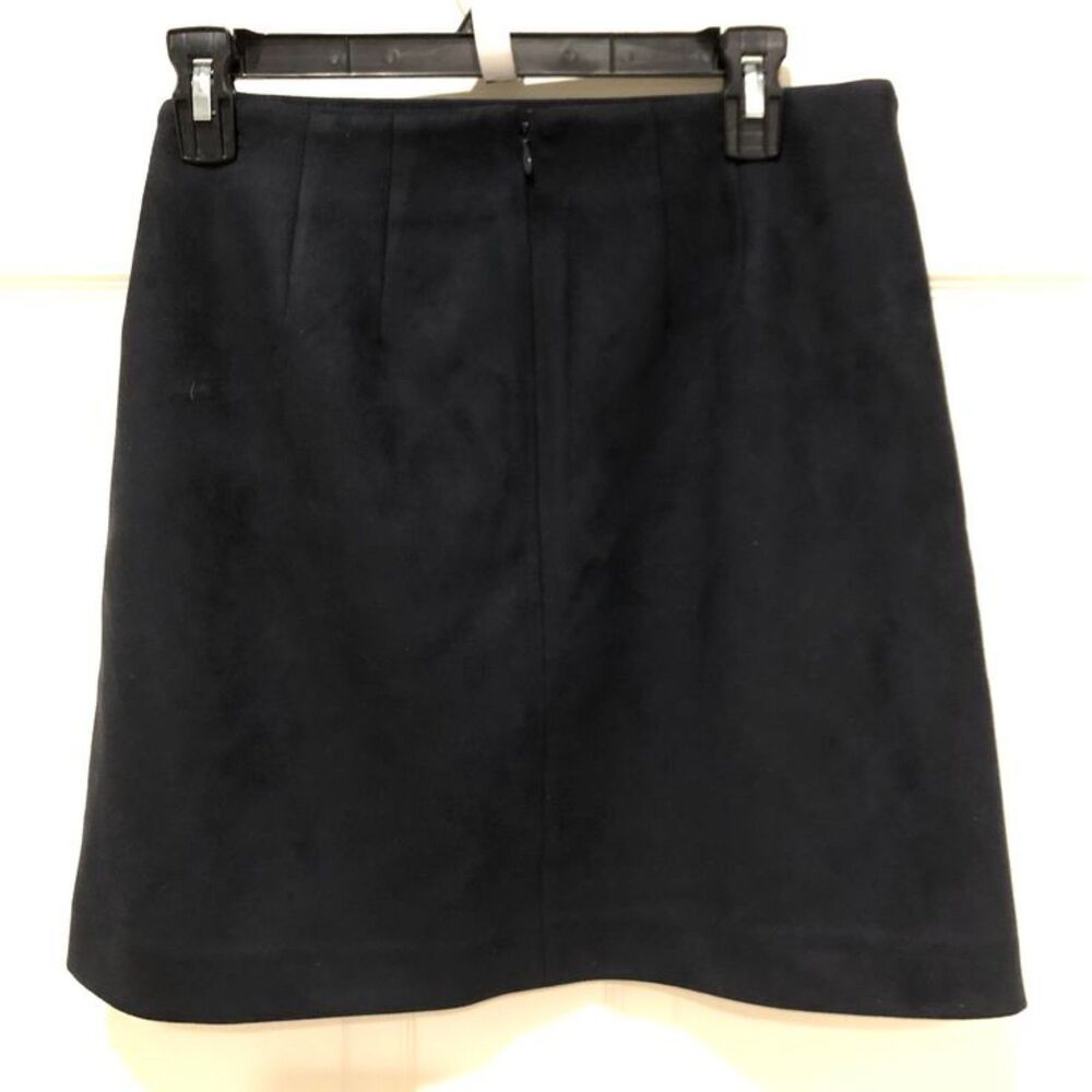 Loft Navy Blue Faux Suede Wrap Skirt with Grommet Detail Size 8 - Picture 12 of 13